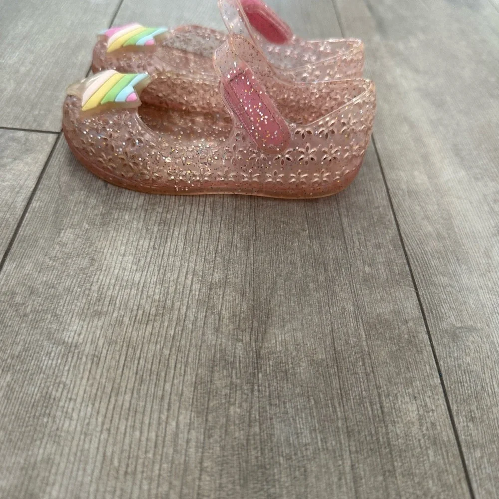 Old Navy Glitter Star Pink Jelly Sandals Shoes Toddler Girl Size 5